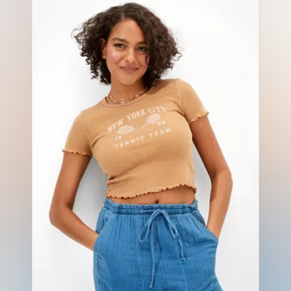 American Eagle Baby Tee Style top, new york city tennis used twice - Picture 1 of 9